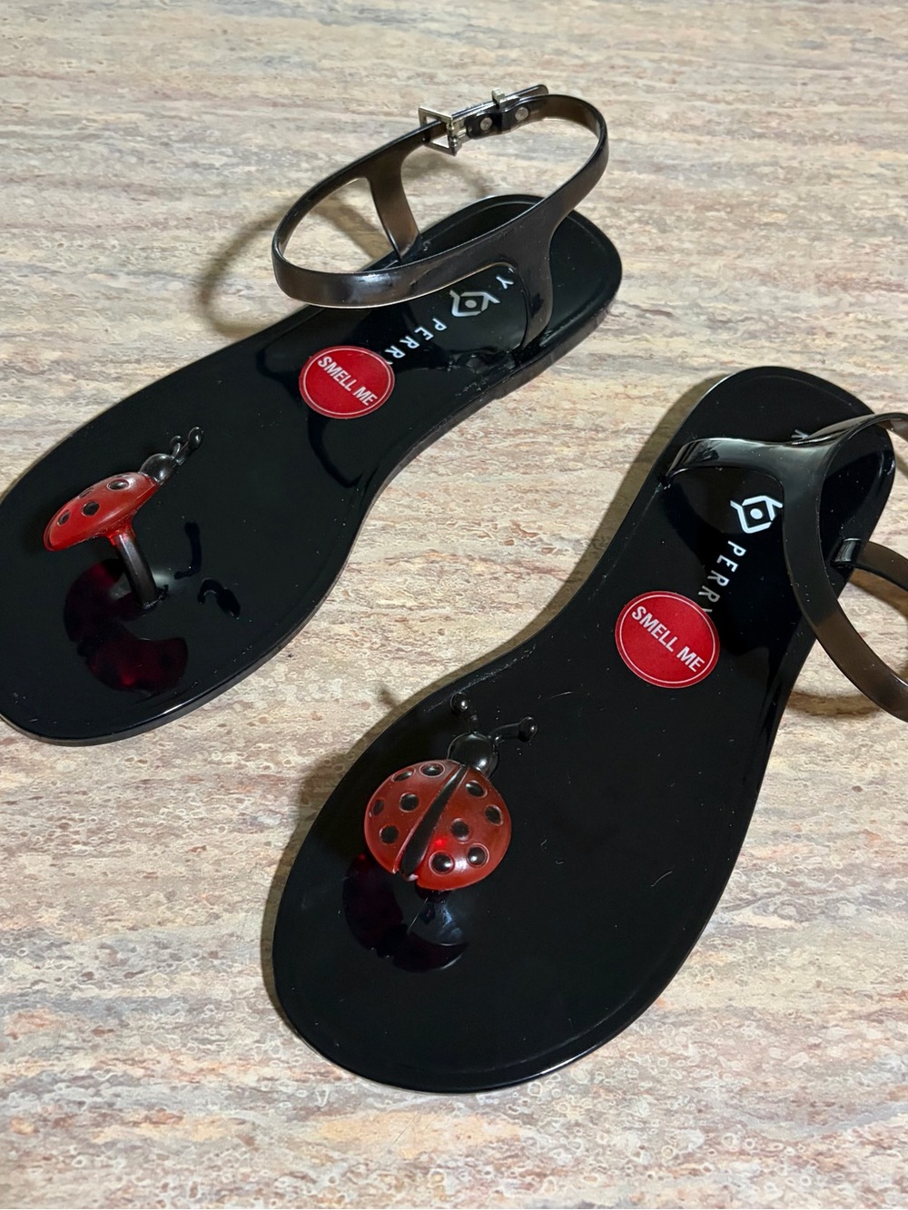 Katy Perry Collections The Geli Black Jelly Sandals with Red Ladybug - Picture 5 of 12